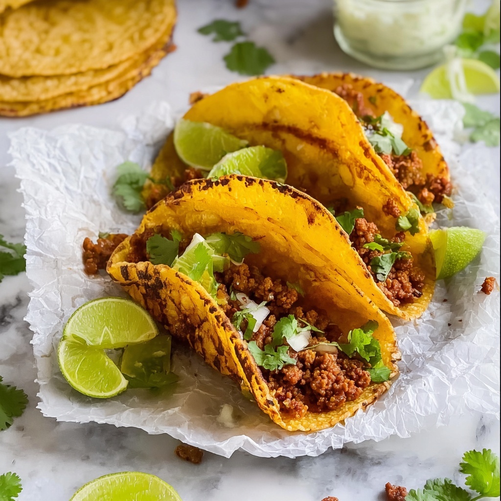 Tiny Tacos with Spicy Beef and Lime Crema Recipe - Recipe Image