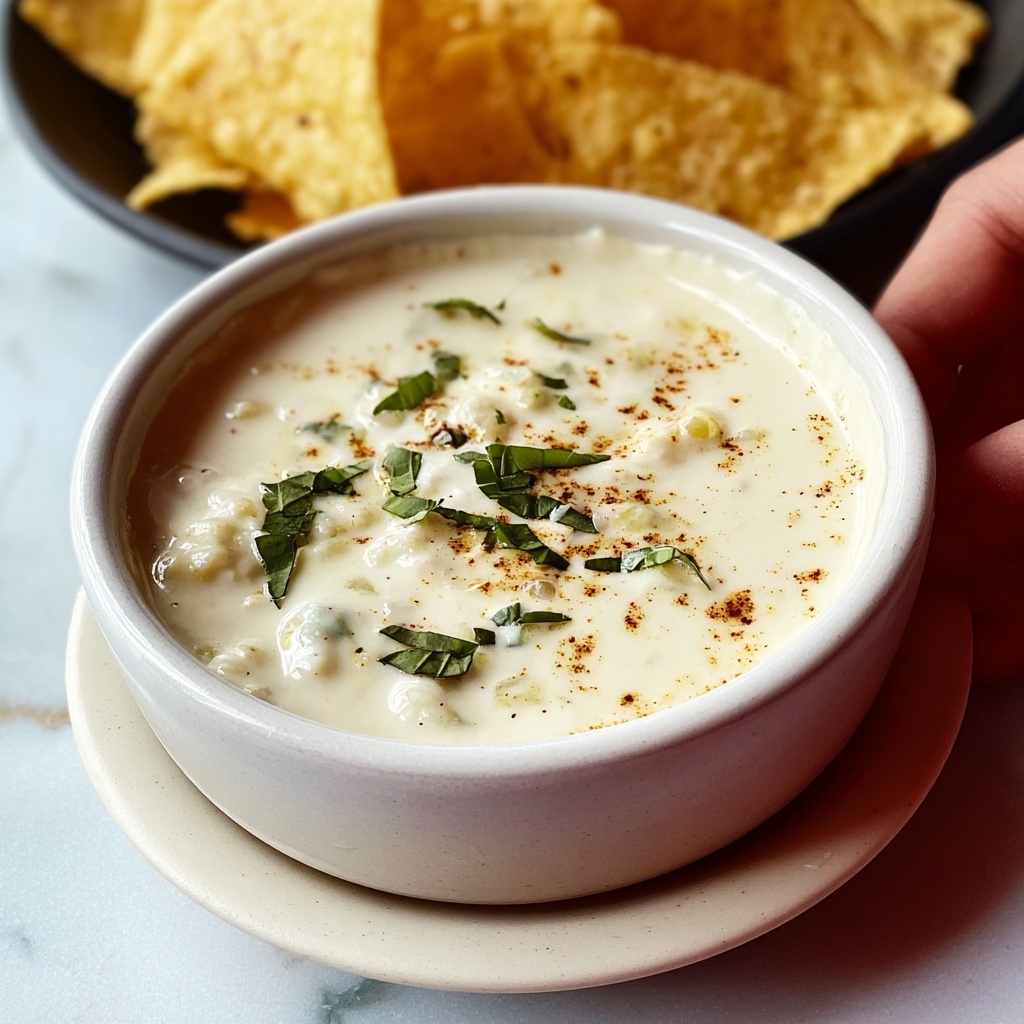 Mexican Restaurant Style White Cheese (Queso) Dip Recipe - Recipe Image