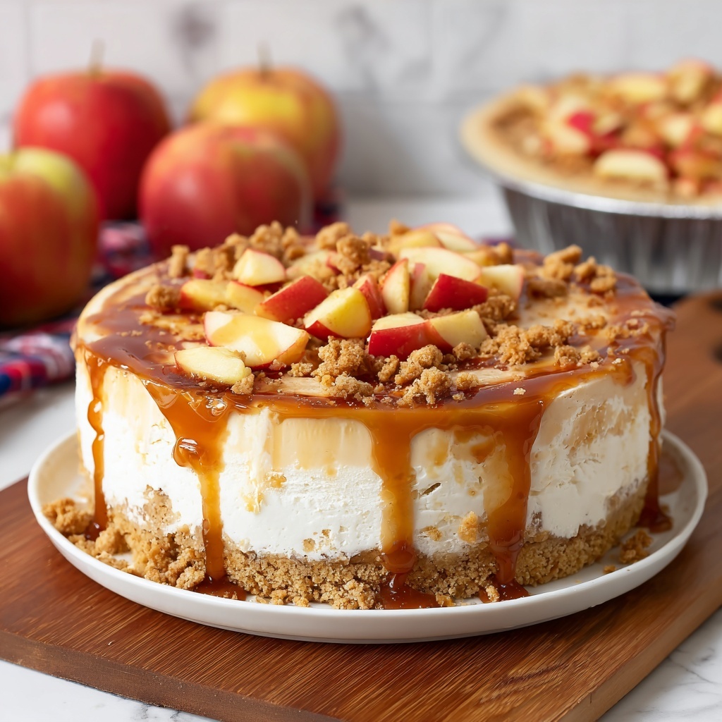 No-Bake Apple Pie Cheesecake Recipe - Recipe Image