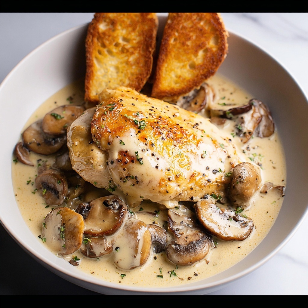 Creamy Brie Chicken & Mushrooms Recipe - Recipe Image