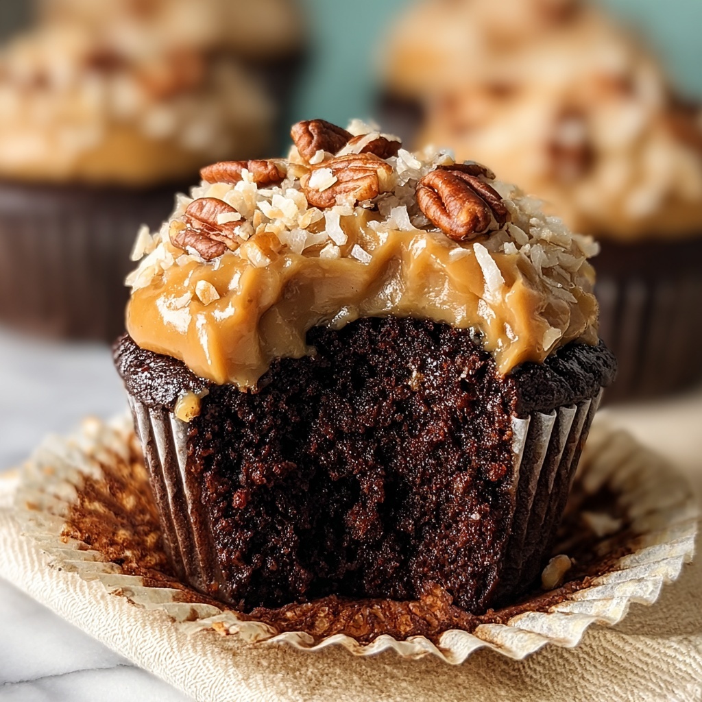 German Chocolate Cupcakes Recipe - Recipe Image