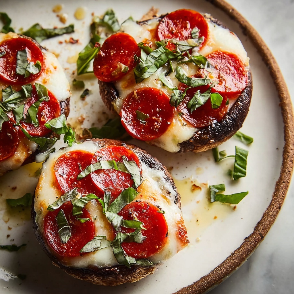 Pizza Stuffed Portobello Mushrooms Recipe - Recipe Image