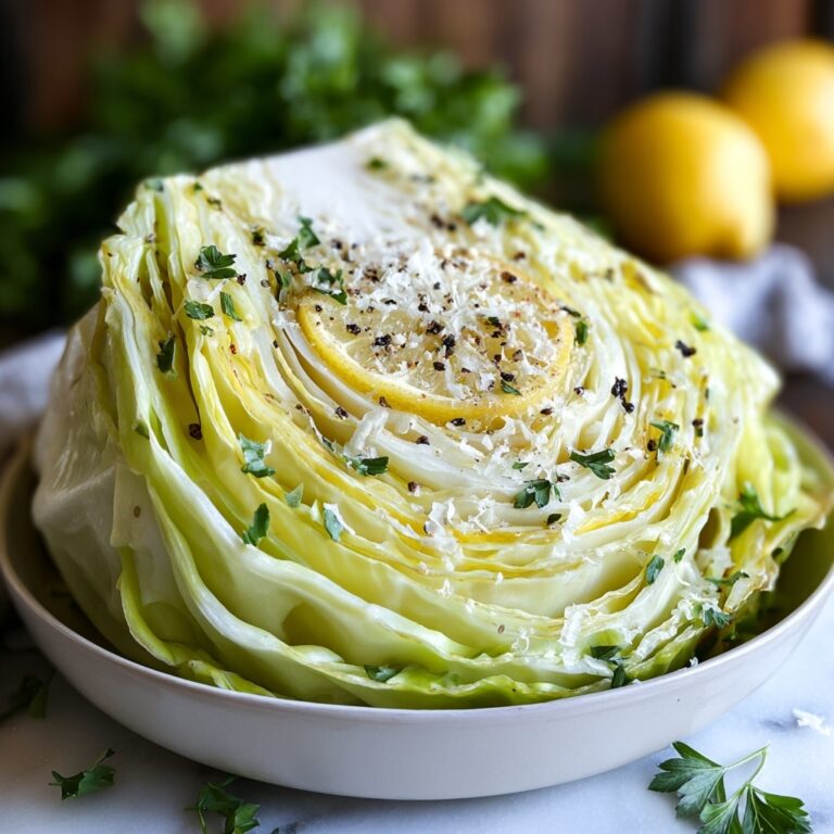 Slow Cooker Garlic Parmesan Whole Cabbage with Lemon Butter Recipe