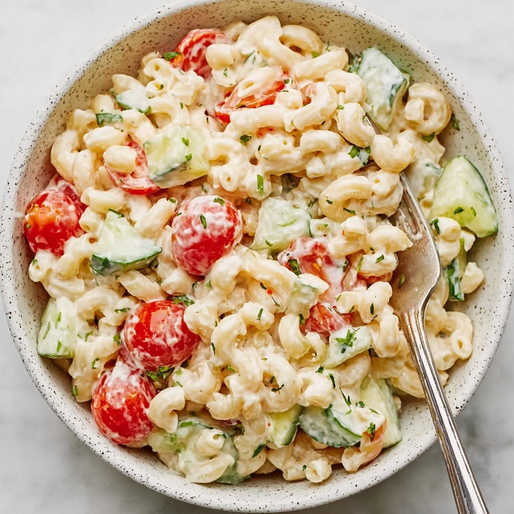 Delicious Summer Macaroni Salad with Tomatoes Recipe - Recipe Image