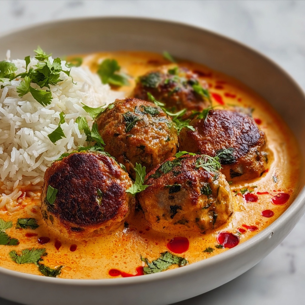 Spiced Chicken Meatballs in Coconut Curry Recipe - Recipe Image
