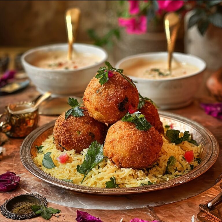 Rajma Rice Arancini with Spiced Tomato Makhani Sauce and Gourmet Garnishes Recipe