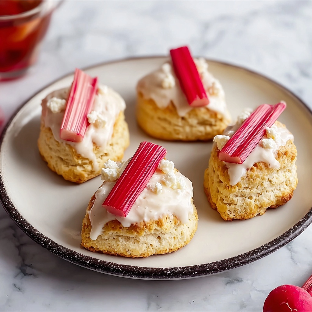 Delicious Rhubarb Scones with Lemon Glaze for Spring Brunch Recipe - Recipe Image