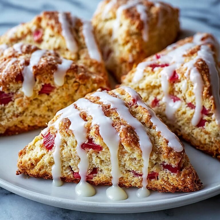 Rhubarb Scones with Lemon Drizzle Recipe