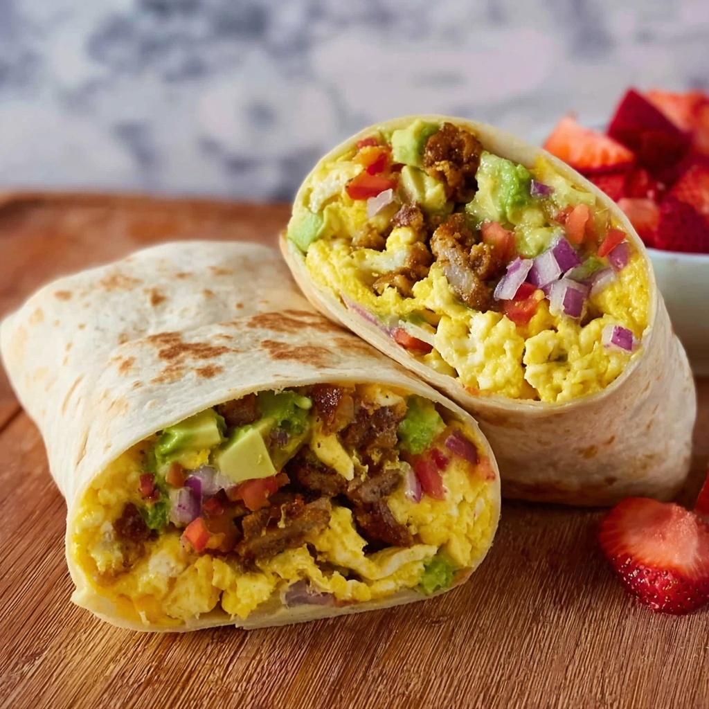 Easy Breakfast Burritos with Eggs, Sausage, and Cheese Recipe - Recipe Image