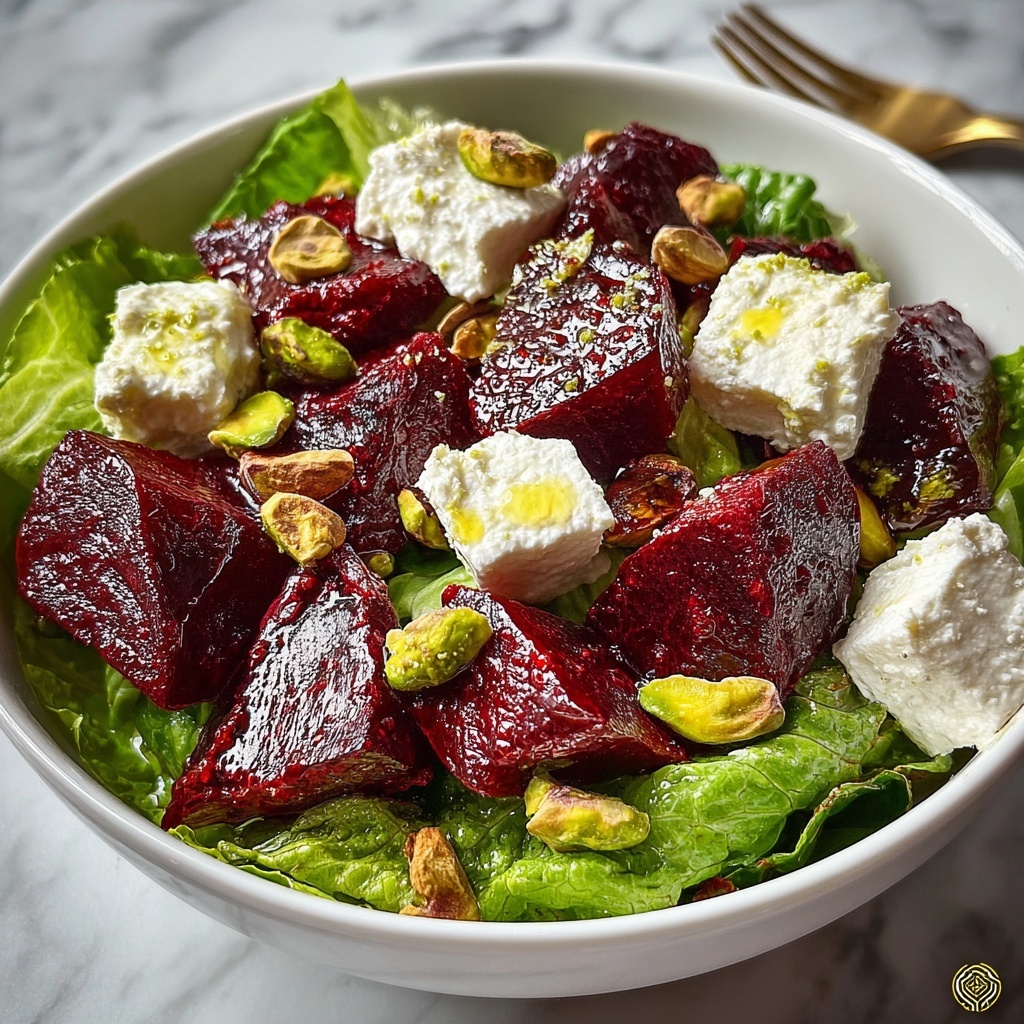 Roasted Beet Salad with Goat Cheese and Pistachios Recipe - Recipe Image
