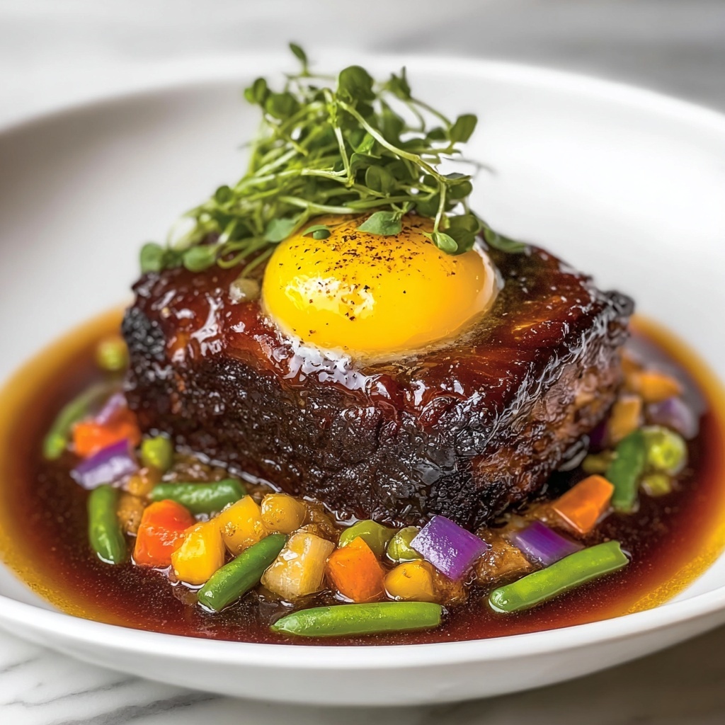 Butter-Braised Short Ribs with Egg Yolk Garnish Recipe - Recipe Image