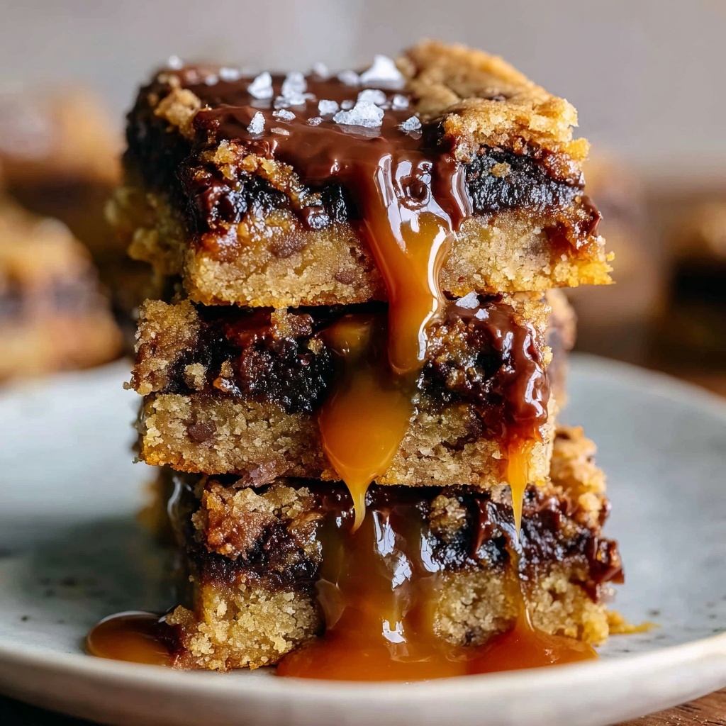 Salted Caramel Chocolate Chip Cookie Bars Recipe - Recipe Image