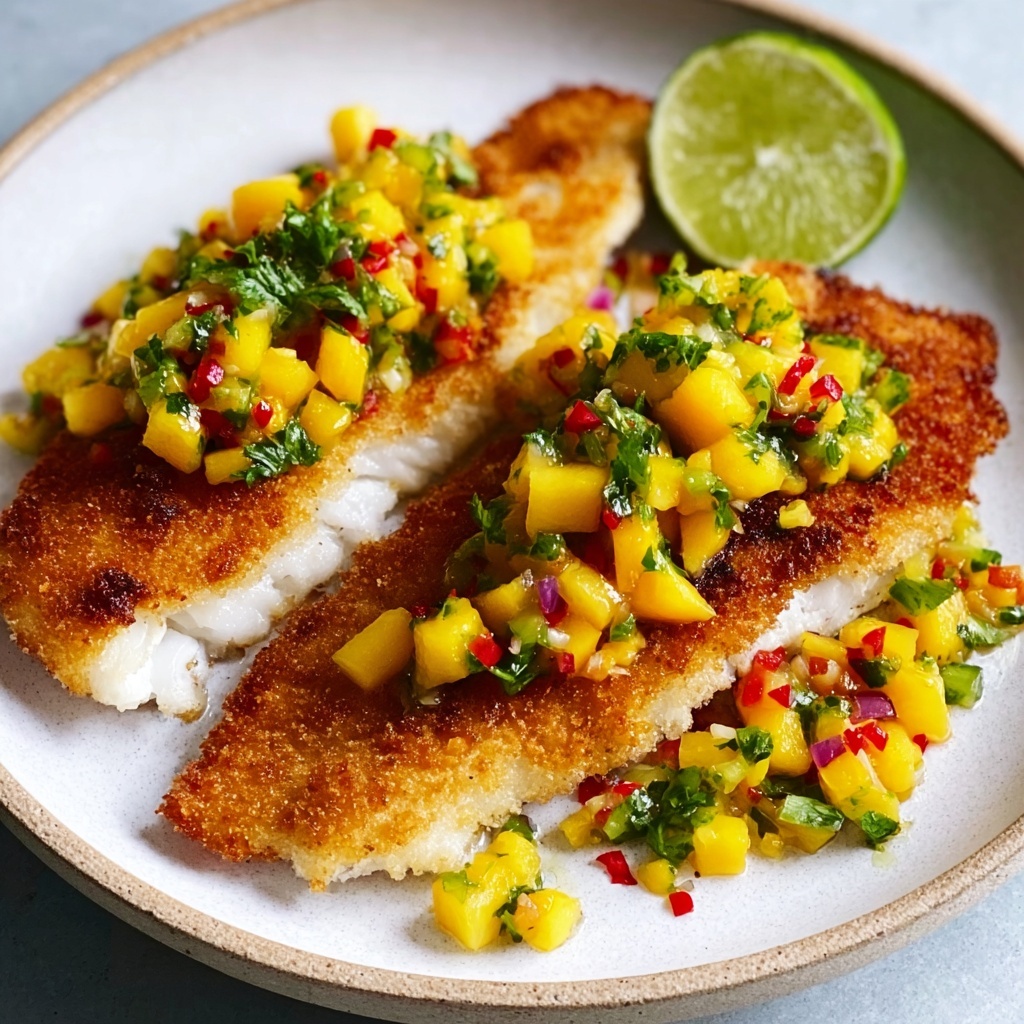Coconut Crusted Fish with Mango Salsa Recipe - Recipe Image