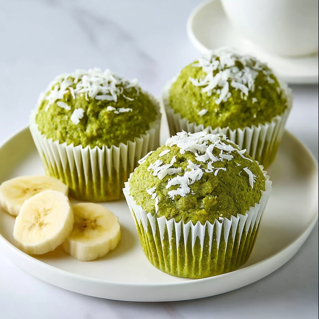 Matcha Banana Coconut Muffins Recipe - Recipe Image
