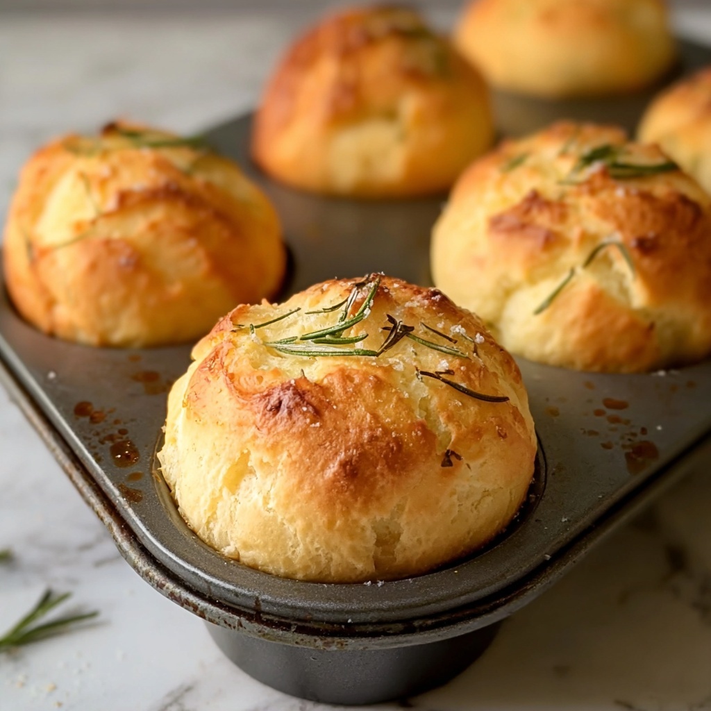 Rosemary Garlic Focaccia Muffins Recipe - Recipe Image
