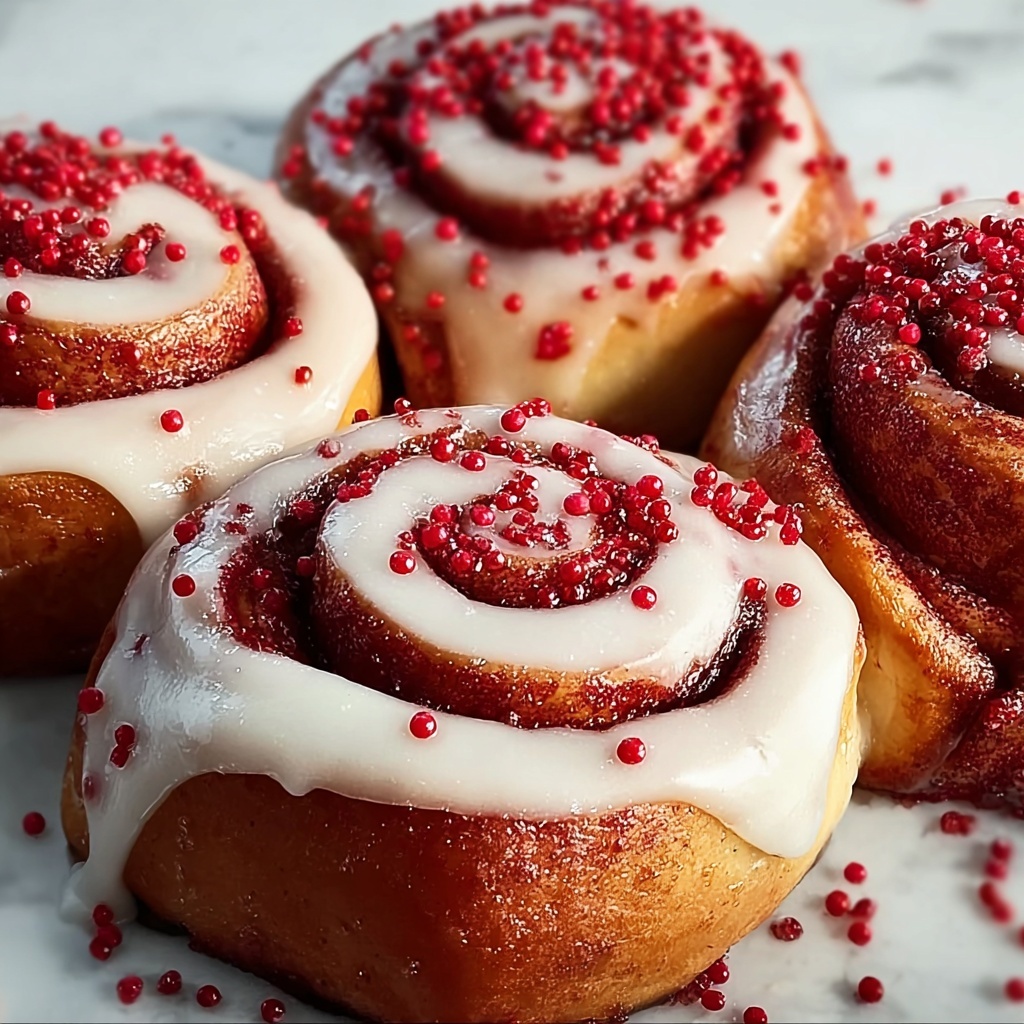 Irresistibly Soft Red Velvet Cinnamon Rolls Recipe - Recipe Image