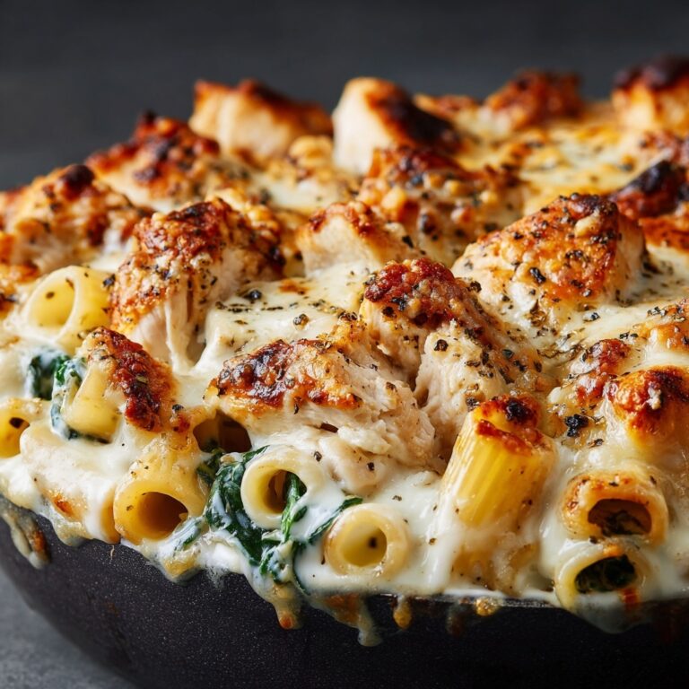 Cheesy Spinach Dip Chicken Pasta Recipe