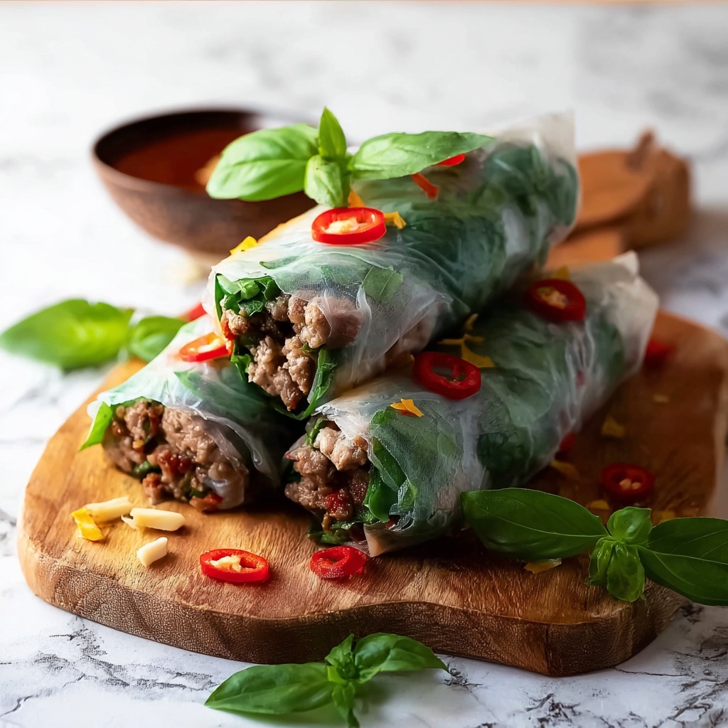 Thai Basil Beef Rolls Recipe - Recipe Image