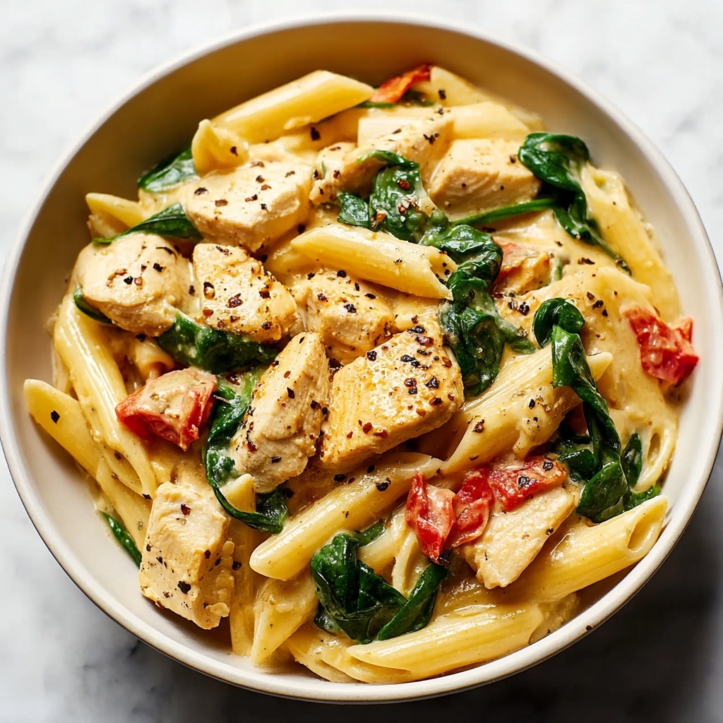 Creamy Chicken and Spinach Pasta Recipe - Recipe Image