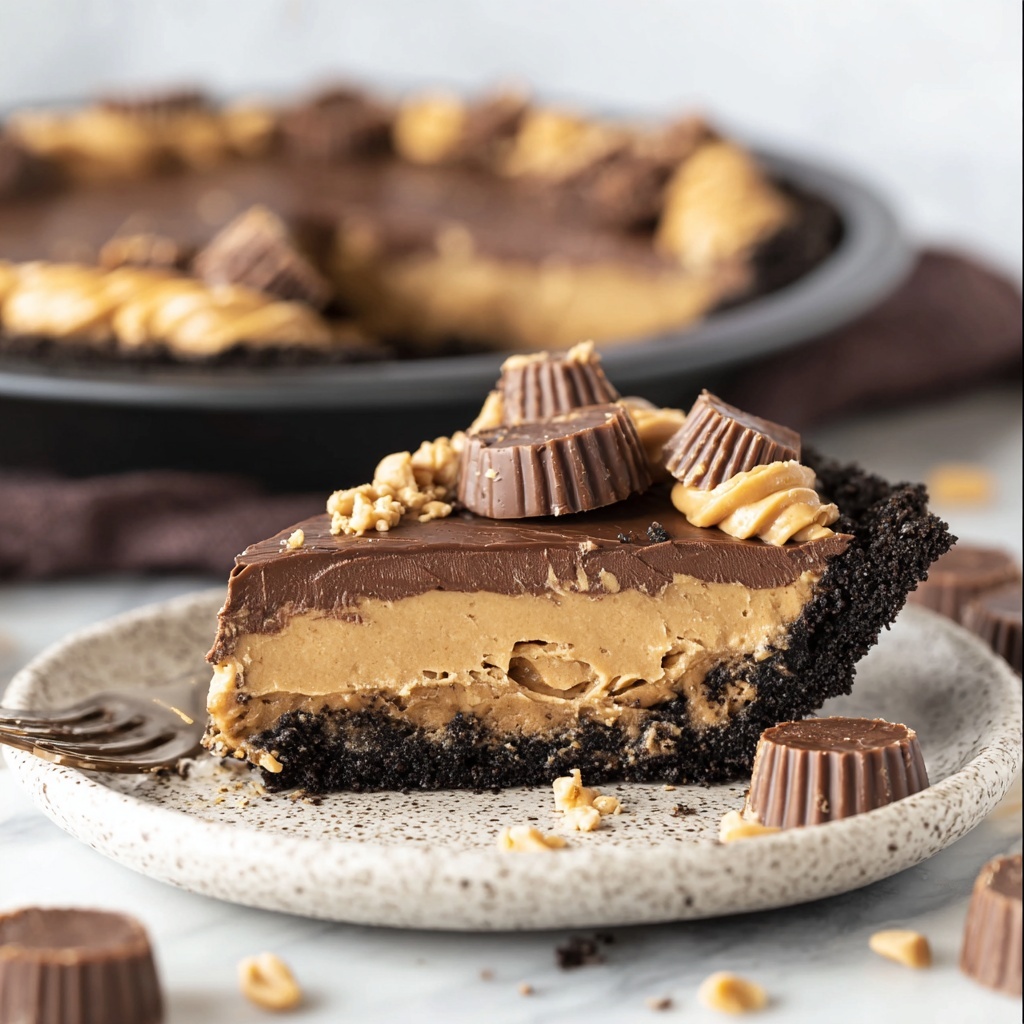 Peanut Butter Cup Chocolate Pie Recipe - Recipe Image