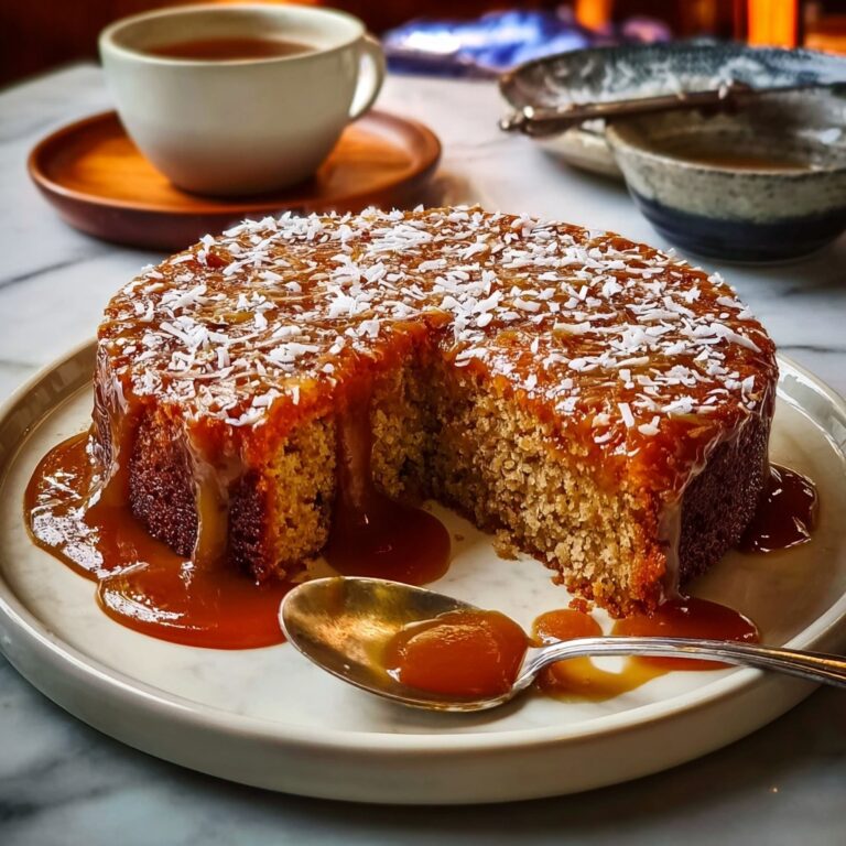 Sticky Coconut Date Pudding with Caramel Sauce Recipe