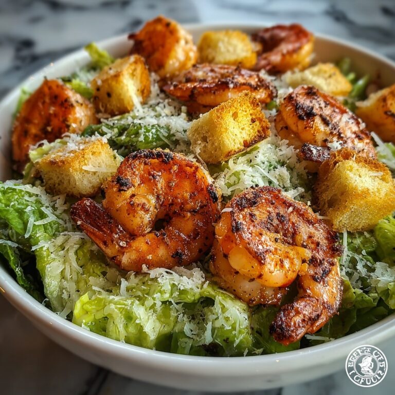 Hot Honey Blackened Shrimp Caesar Salad Recipe