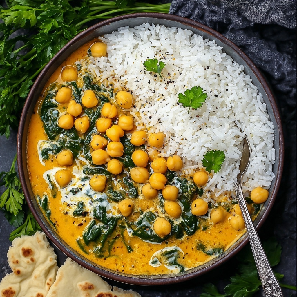 Chickpea Spinach Coconut Curry Recipe - Recipe Image