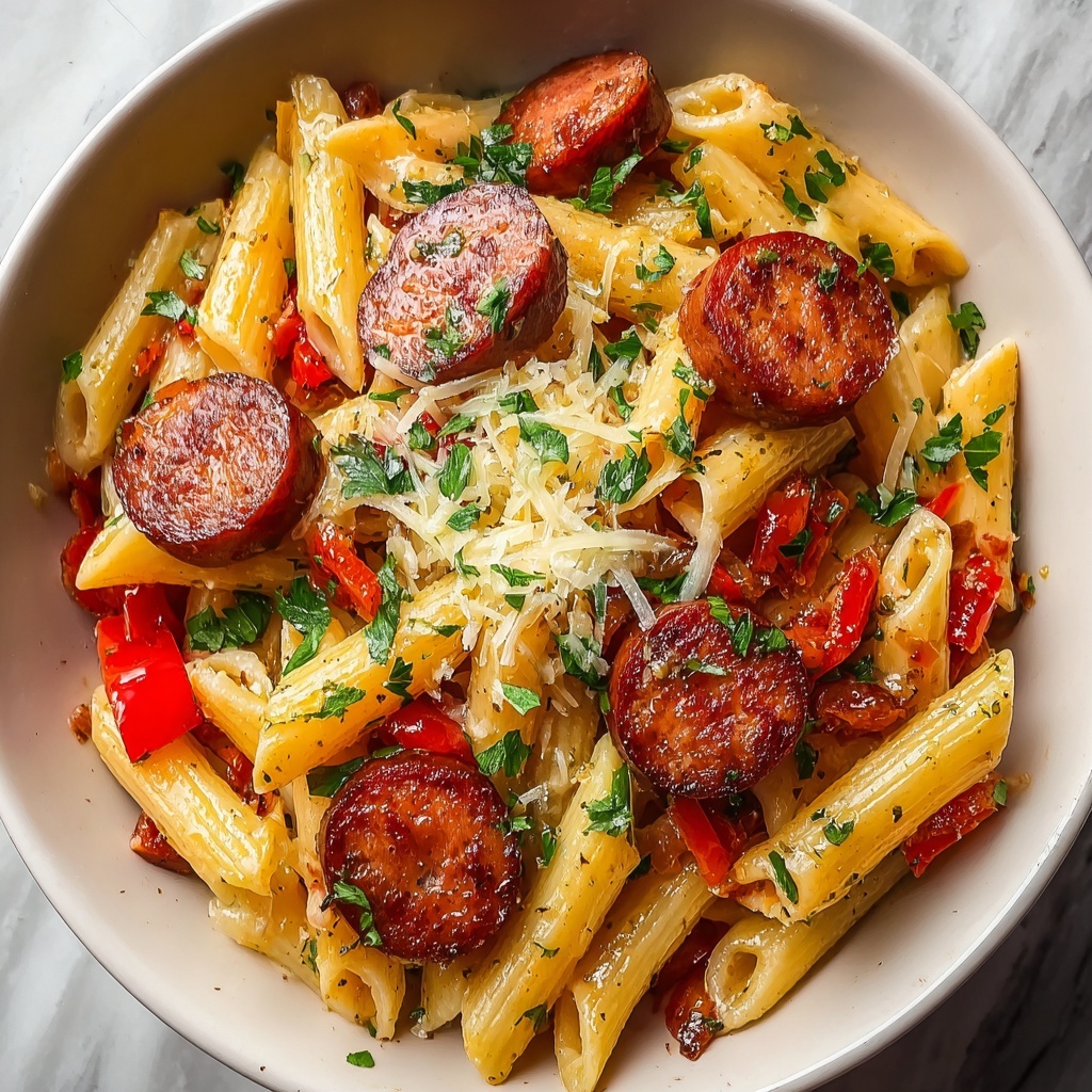 One Pot Smoked Sausage Pasta Recipe - Recipe Image