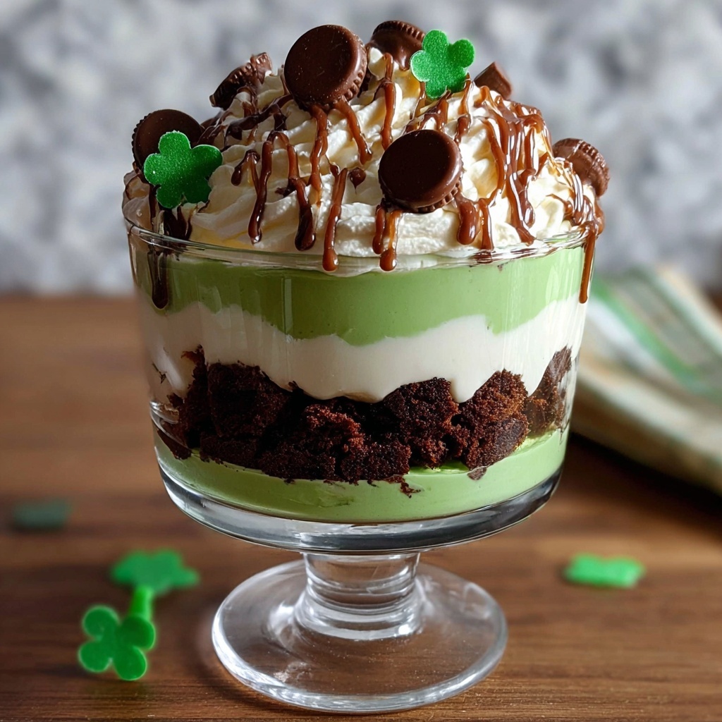 St. Patrick's Day Brownie Trifle Recipe - Recipe Image