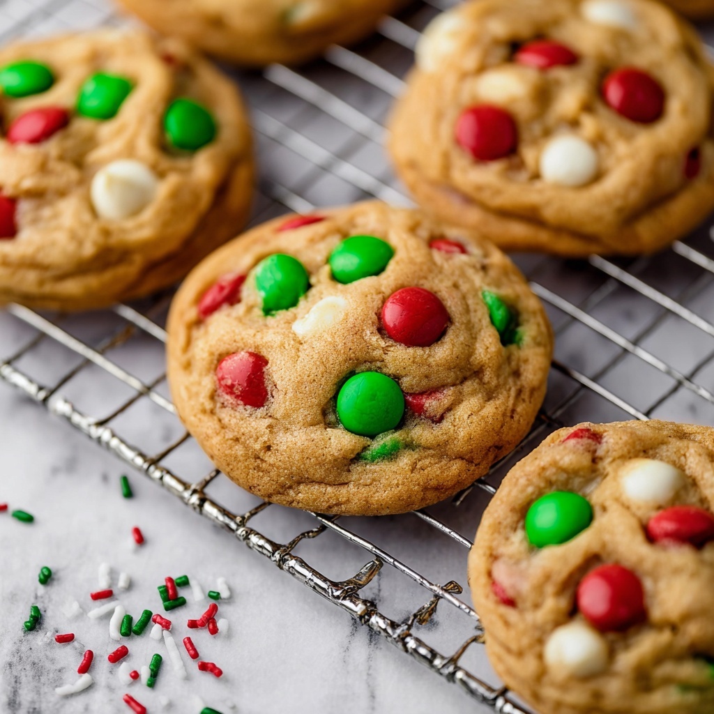 Christmas M&M Pudding Cookies Recipe - Recipe Image