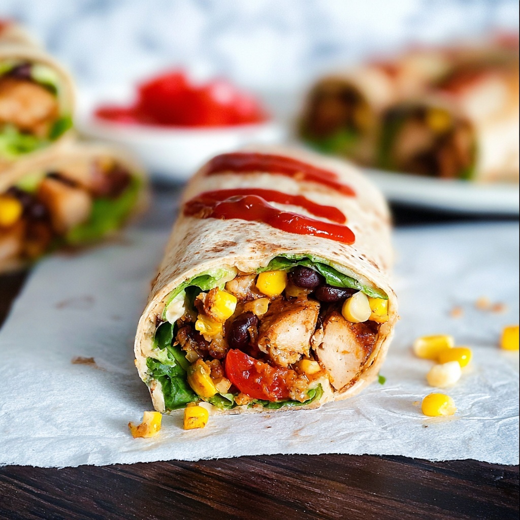 BBQ Chicken Salad Wraps Recipe - Recipe Image