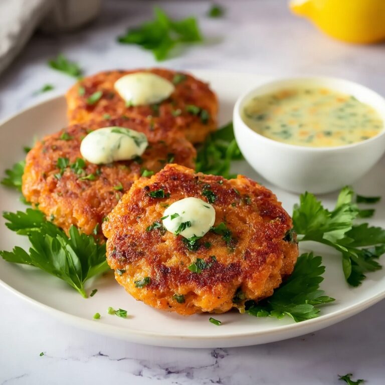 Easy Salmon Patties with Lemon-Garlic Sauce Recipe