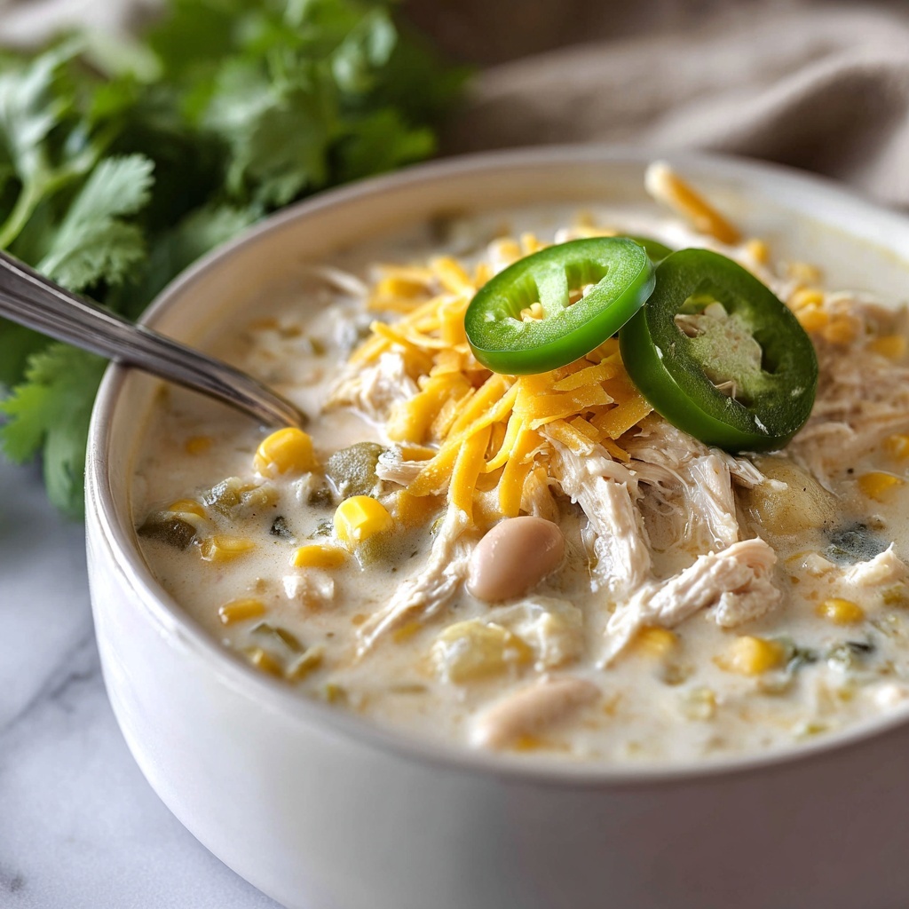 Creamy Crockpot White Chicken Chili Recipe - Recipe Image