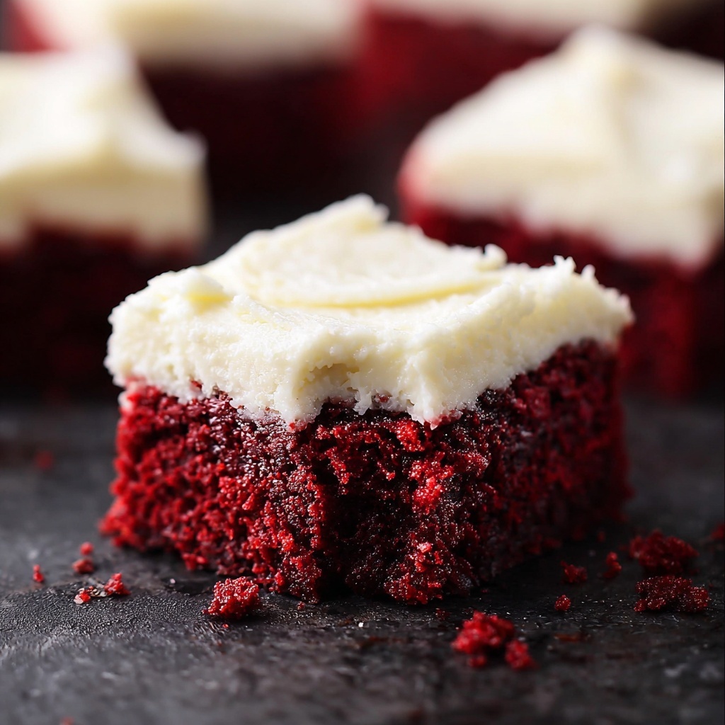 Red Velvet Brownies with White Chocolate Buttercream Frosting Recipe - Recipe Image