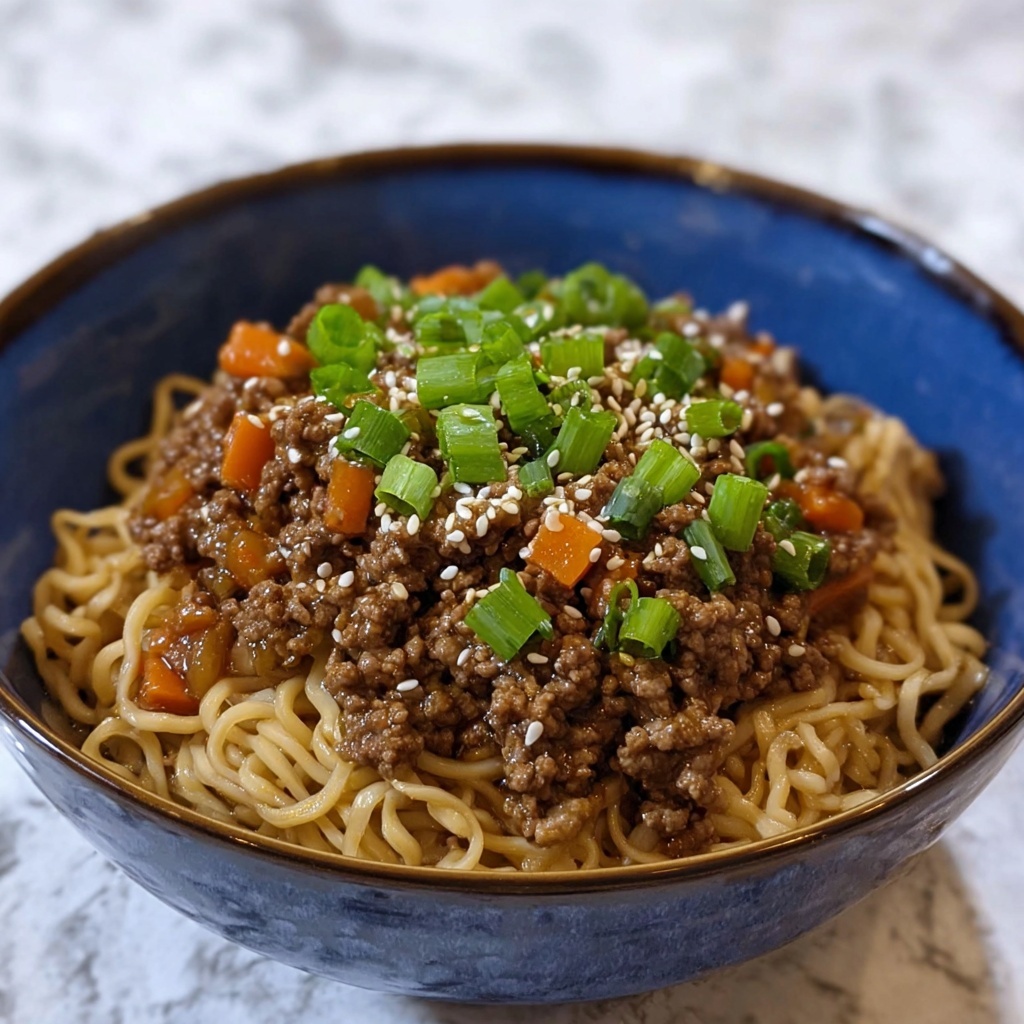 Mongolian Ground Beef Noodles Recipe - Recipe Image