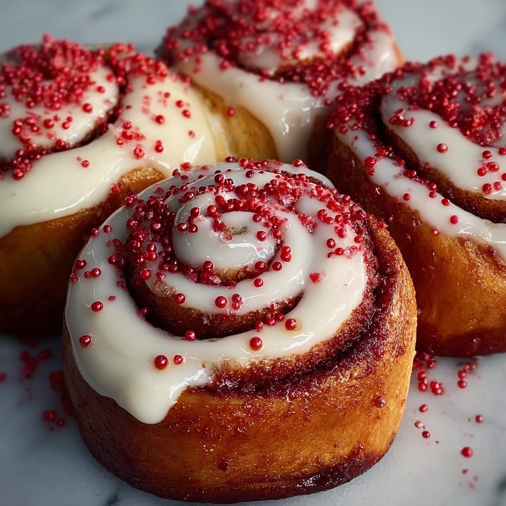 Soft Red Velvet Cinnamon Rolls Recipe - Recipe Image