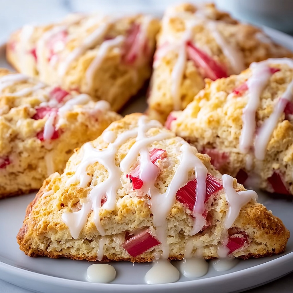 Rhubarb Scones with Lemon Drizzle Recipe - Recipe Image