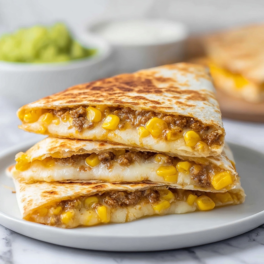 Cheesy Ground Beef Quesadillas Recipe - Recipe Image