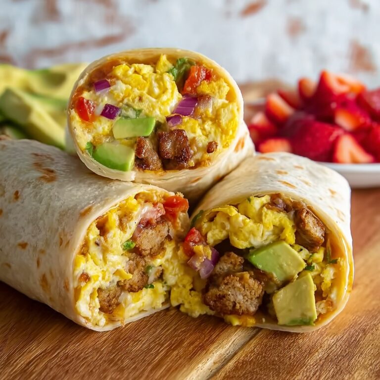 Easy Breakfast Burritos with Eggs, Sausage, and Cheese Recipe