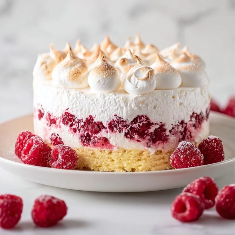 Meringue Roulade with Raspberries Recipe