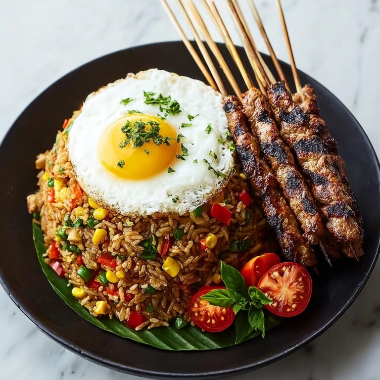 Indonesian Fried Rice with Grilled Skewers Recipe