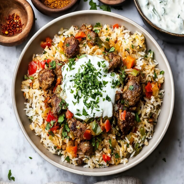 Pakistani Spiced Rice with Meat and Yogurt Sauce Recipe