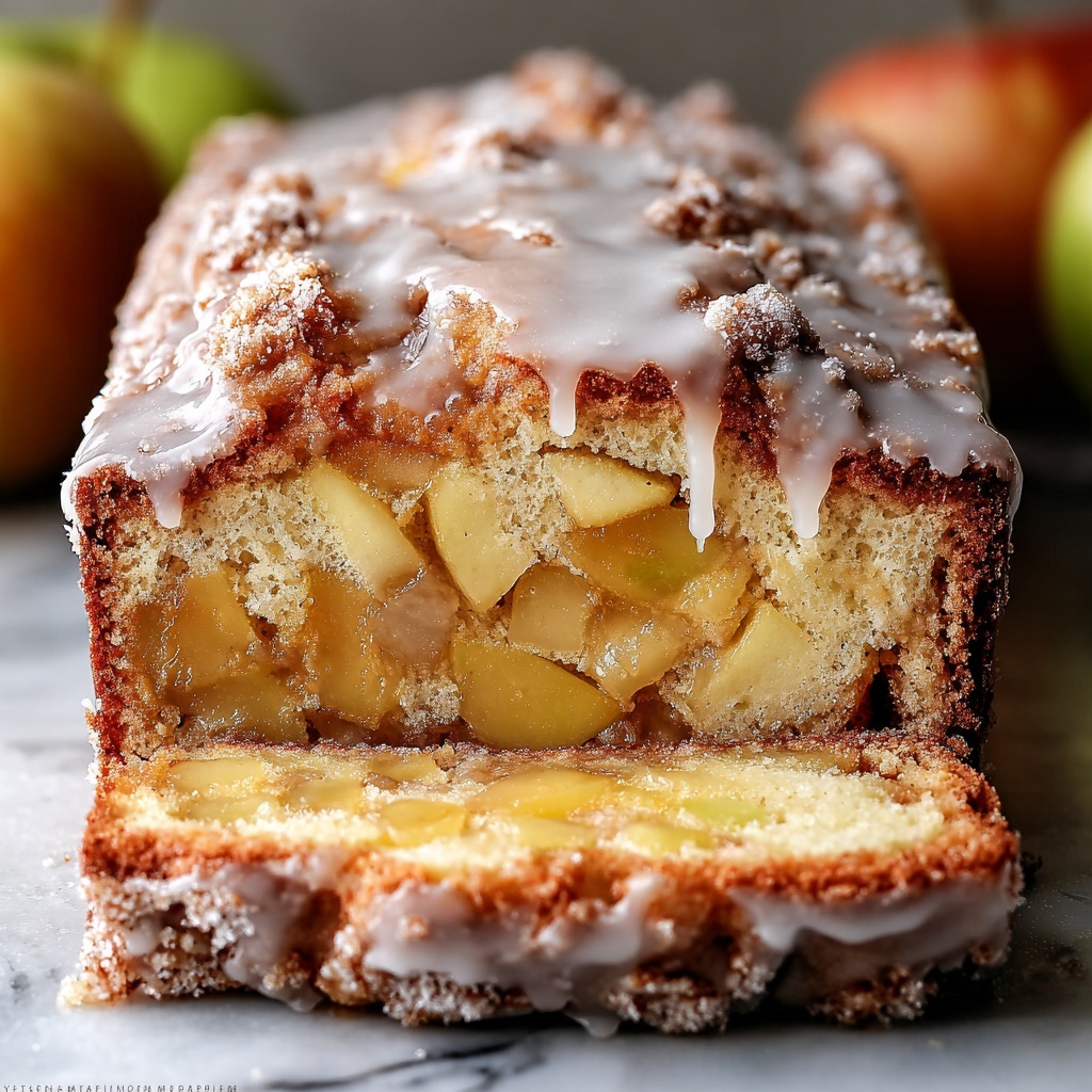 Apple Fritter Bread with Cinnamon and Glaze Recipe - Recipe Image