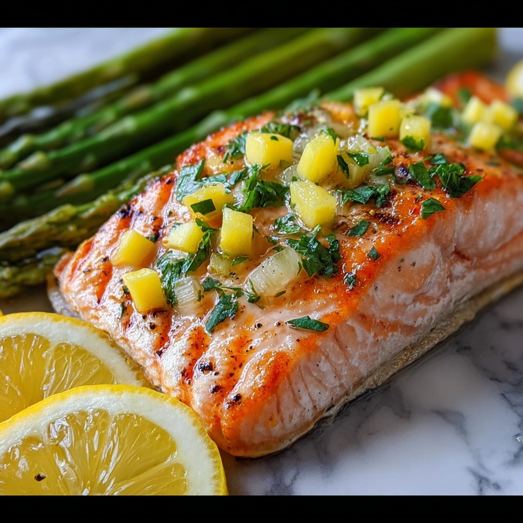 Savory Baked Salmon in Foil with Asparagus & Lemon Butter Recipe - Recipe Image