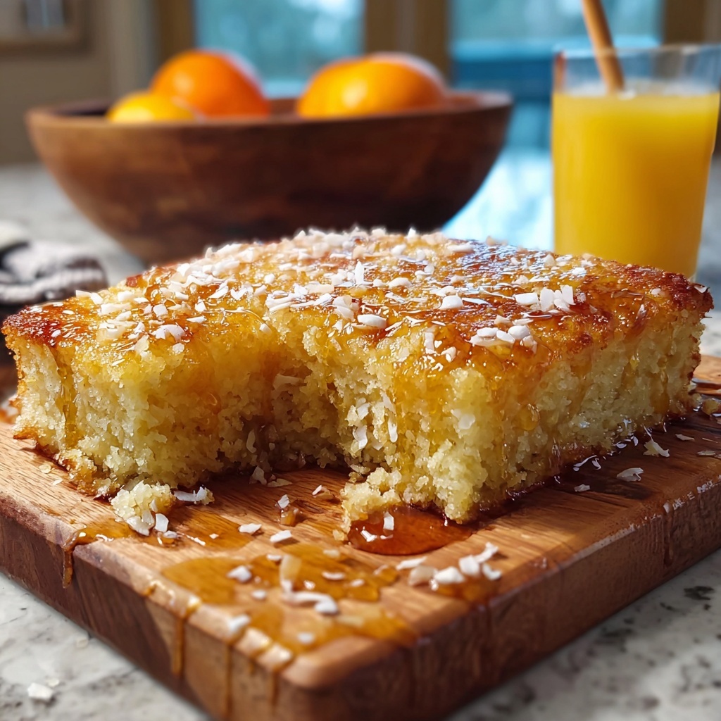 Warm Coconut Pineapple Pudding with Citrus Glaze Recipe - Recipe Image