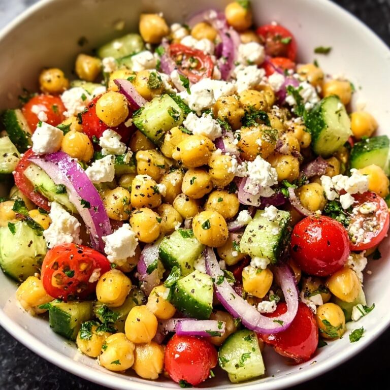 Chickpea Salad with Fresh Vegetables and Feta Recipe