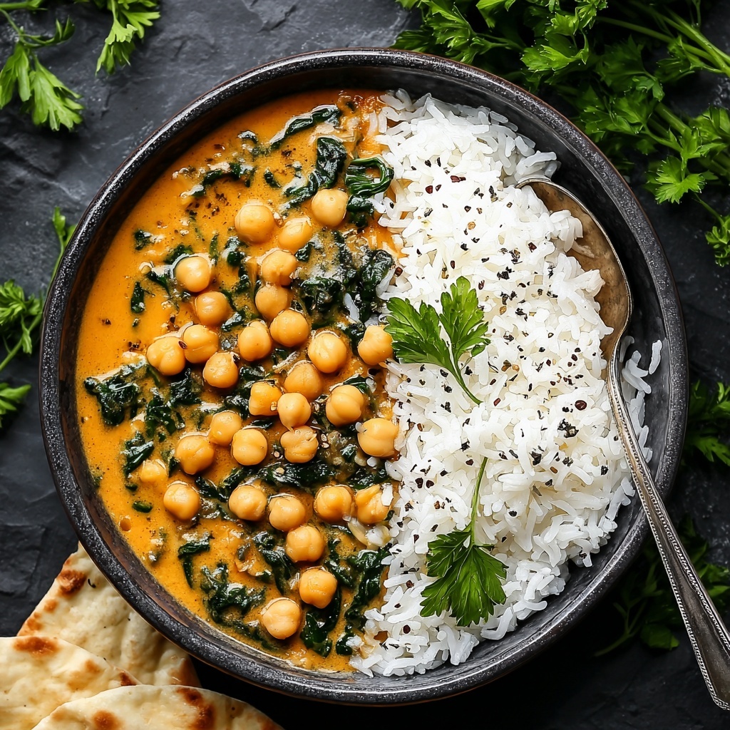 Chickpea Spinach Coconut Curry Recipe - Recipe Image