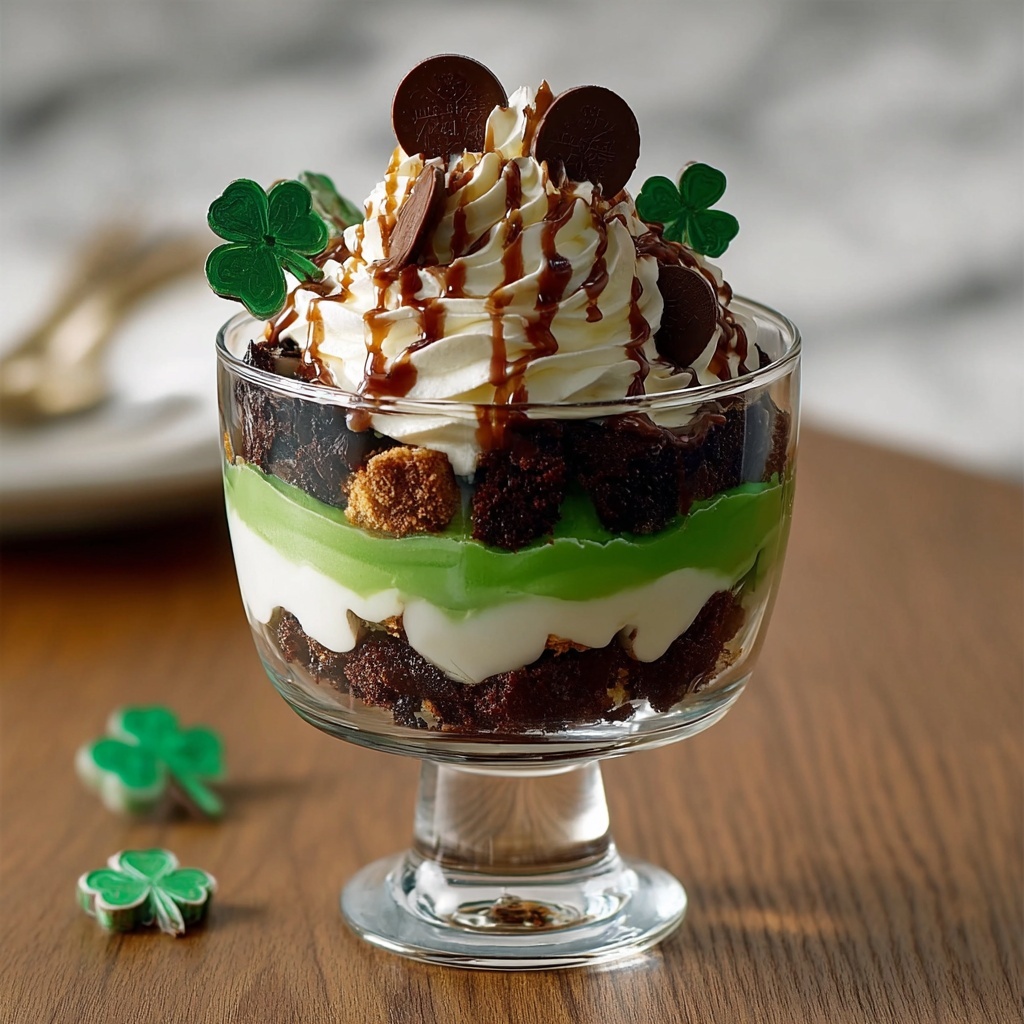 St. Patrick's Day Brownie Trifle Recipe - Recipe Image