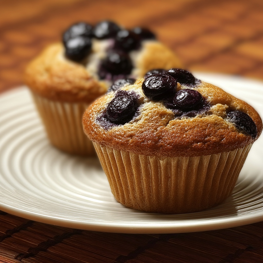Keto Low-Carb Almond Flour Yogurt Blueberry Muffins Recipe - Recipe Image