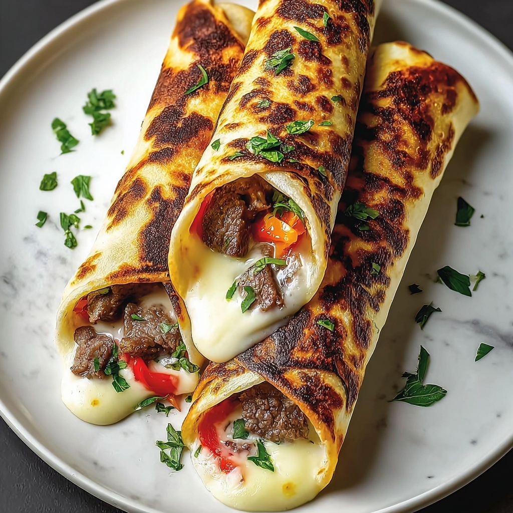 Keto Philly Cheesesteak Roll-Ups Recipe - Recipe Image